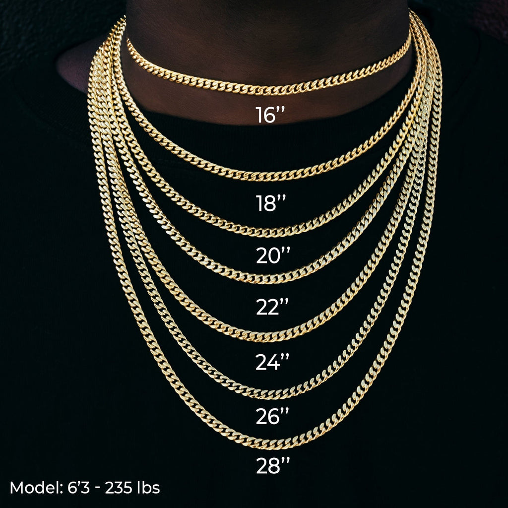 Iced Canary Link Circle Chain in Yellow Gold - 6MM