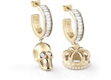 Philipp Plein $kull Crown Crystal Hoop Earrings Gold